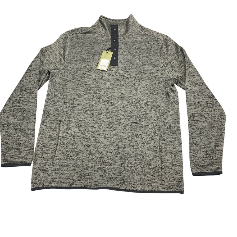 Goodfellow & Co Men's Fleece 1/4 Snap Sweater‎ Pullover Sz M Thunder Gray $29.99